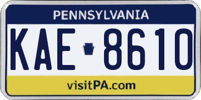 PA license plate KAE8610