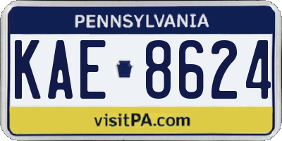 PA license plate KAE8624