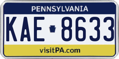PA license plate KAE8633