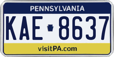 PA license plate KAE8637