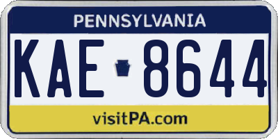 PA license plate KAE8644