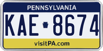 PA license plate KAE8674