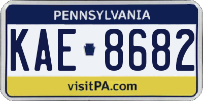 PA license plate KAE8682