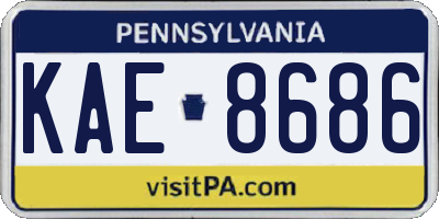 PA license plate KAE8686