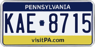 PA license plate KAE8715