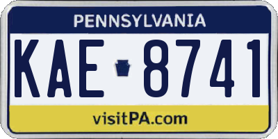PA license plate KAE8741