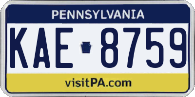 PA license plate KAE8759