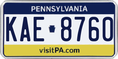 PA license plate KAE8760