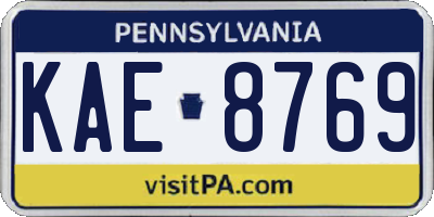 PA license plate KAE8769