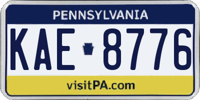 PA license plate KAE8776