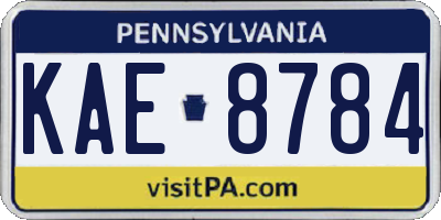 PA license plate KAE8784
