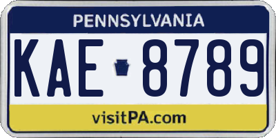 PA license plate KAE8789