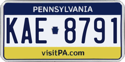 PA license plate KAE8791