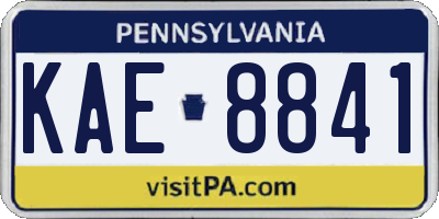PA license plate KAE8841
