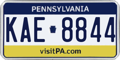 PA license plate KAE8844
