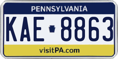 PA license plate KAE8863