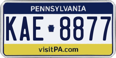 PA license plate KAE8877