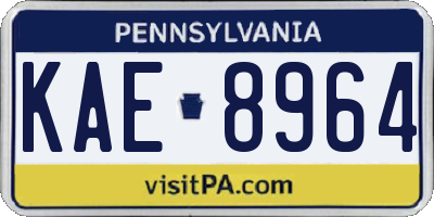 PA license plate KAE8964