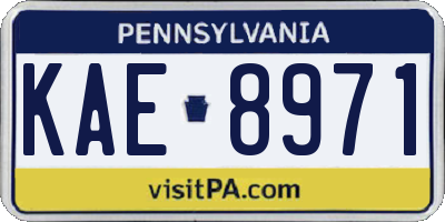 PA license plate KAE8971