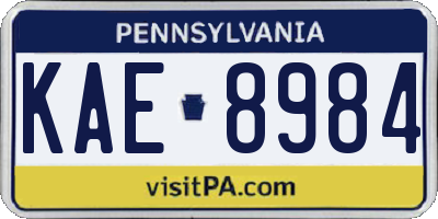 PA license plate KAE8984