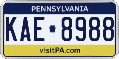 PA license plate KAE8988