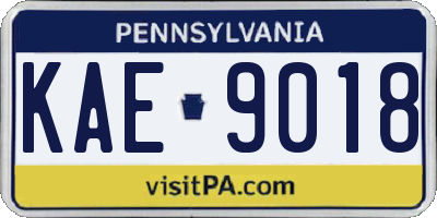 PA license plate KAE9018