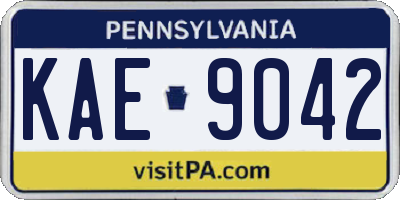 PA license plate KAE9042
