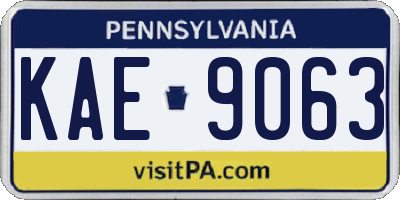 PA license plate KAE9063