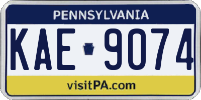PA license plate KAE9074