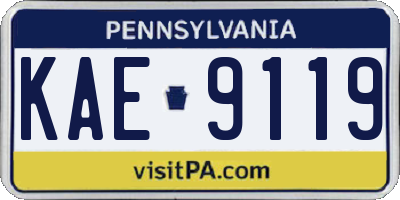 PA license plate KAE9119
