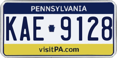 PA license plate KAE9128