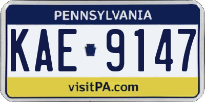 PA license plate KAE9147