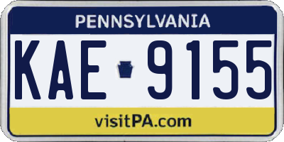 PA license plate KAE9155