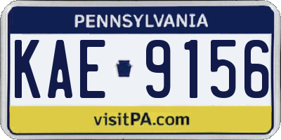 PA license plate KAE9156