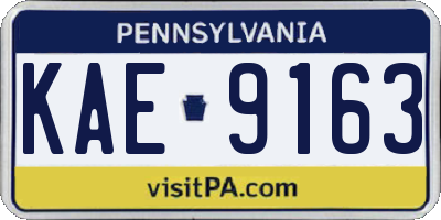 PA license plate KAE9163