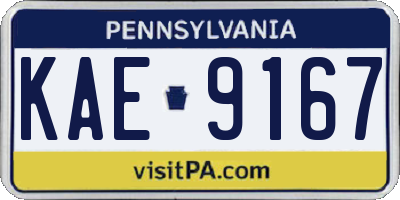 PA license plate KAE9167