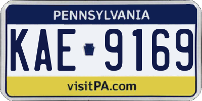 PA license plate KAE9169