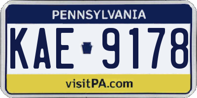 PA license plate KAE9178