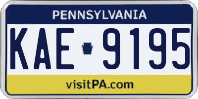PA license plate KAE9195