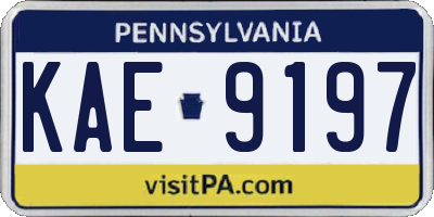 PA license plate KAE9197