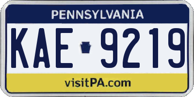 PA license plate KAE9219