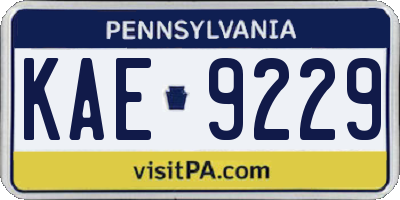 PA license plate KAE9229