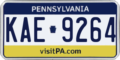 PA license plate KAE9264