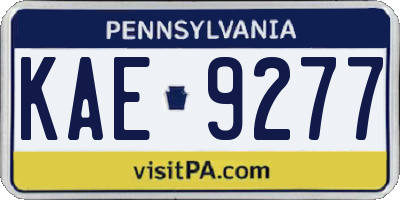 PA license plate KAE9277