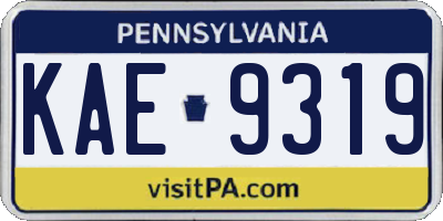 PA license plate KAE9319