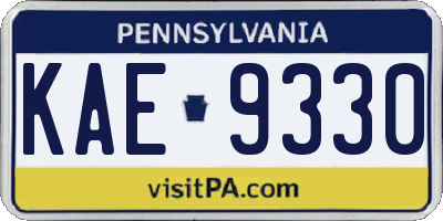 PA license plate KAE9330