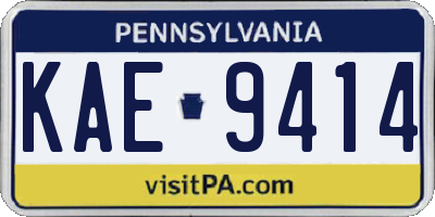 PA license plate KAE9414