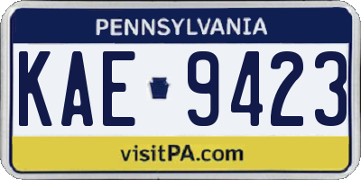PA license plate KAE9423