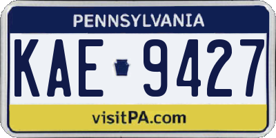 PA license plate KAE9427