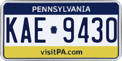PA license plate KAE9430